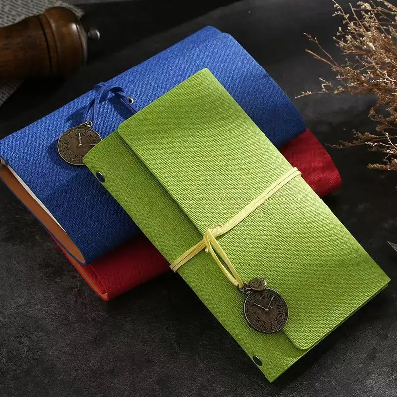 Diario creativo de hojas sueltas A6 con correa, diseño vintage, cuaderno de recuerdos para estudiantes, bloc de notas portátil para escribir y registrar