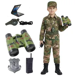 Cute Soldiers Aged 3-12 Wearing Camouflage Uniforms Military Tops and Pants School Gymnastics Uniforms with Toys and Gifts