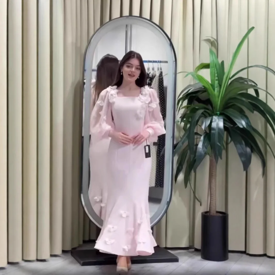 2025 primavera novo vestido floral moda casual flor de cerejeira kawaii aniversário noite 2025 vestido de verão robe feminino festa