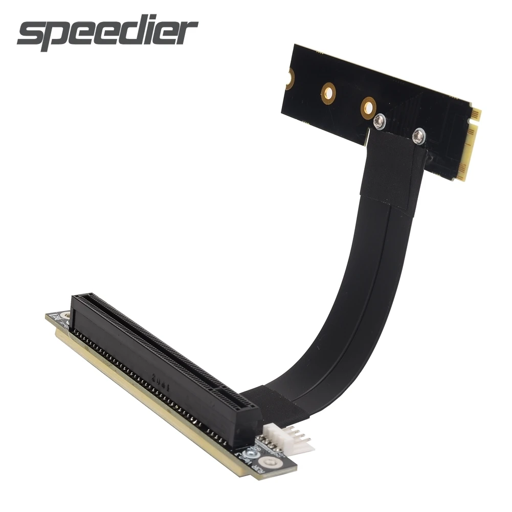 Turn 90 Angled PCIe x16 Video Card To M.2 SSD M-Key Extension Cable M.2 NVME NGFF To PCI Express 16x Riser Card Adapter For GPU