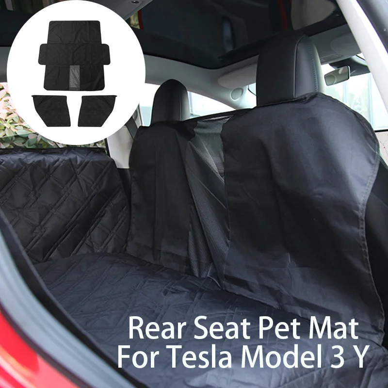 Rear Seat Pet Mat for Tesla Model 3 Y Car Back Seat Cover Dog Travel Waterproof Protective Pad Cushion Fully Covered Accessories