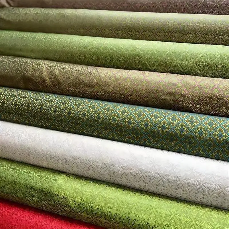 Tissu en satin jacquard brocart – Soie gaufrée traditionnelle pour Qipao, robes mongoles, vêtements pour enfants, costumes et artisanat DIY