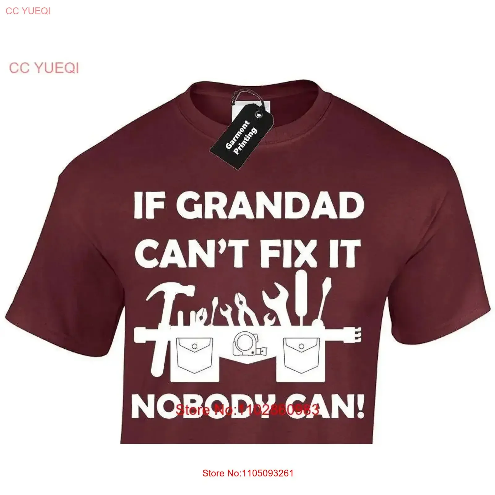 

If grandad can't fix it mens T Shirt unisex funny joke novelty fashion design fathers day birthday builder joiner gift vintage