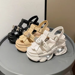 New Summer Bling Sandals Women's 10CM Wedge Platform Open Toe Shoes Women's Thick Bottom Shoes Casual Shoes Fashion Sandals