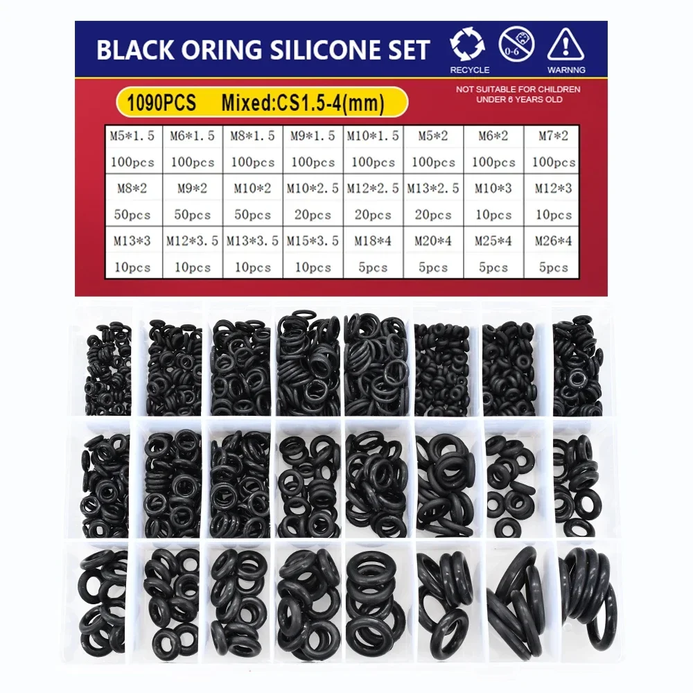 CS1-4 NBR Black O Ring  Silicone Plumbing Rubber Gaskets Seal O-Rings High Temperature Oring Corrosion Oil Resist Sealing Washer