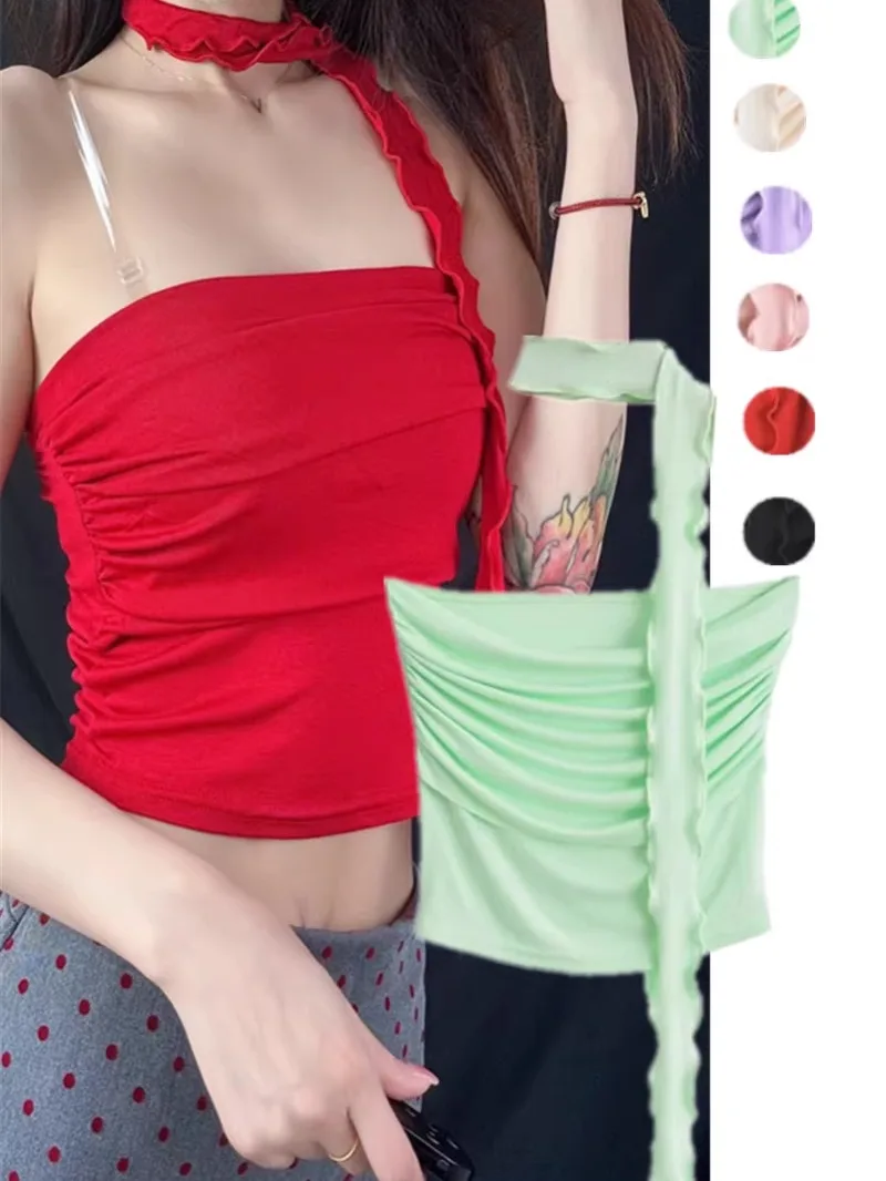 Gilet senza spalline da donna dolce e piccante Pure Desire Personali Hot Ins Pieghettato Sexy Neline drappeggiato Top multiuso