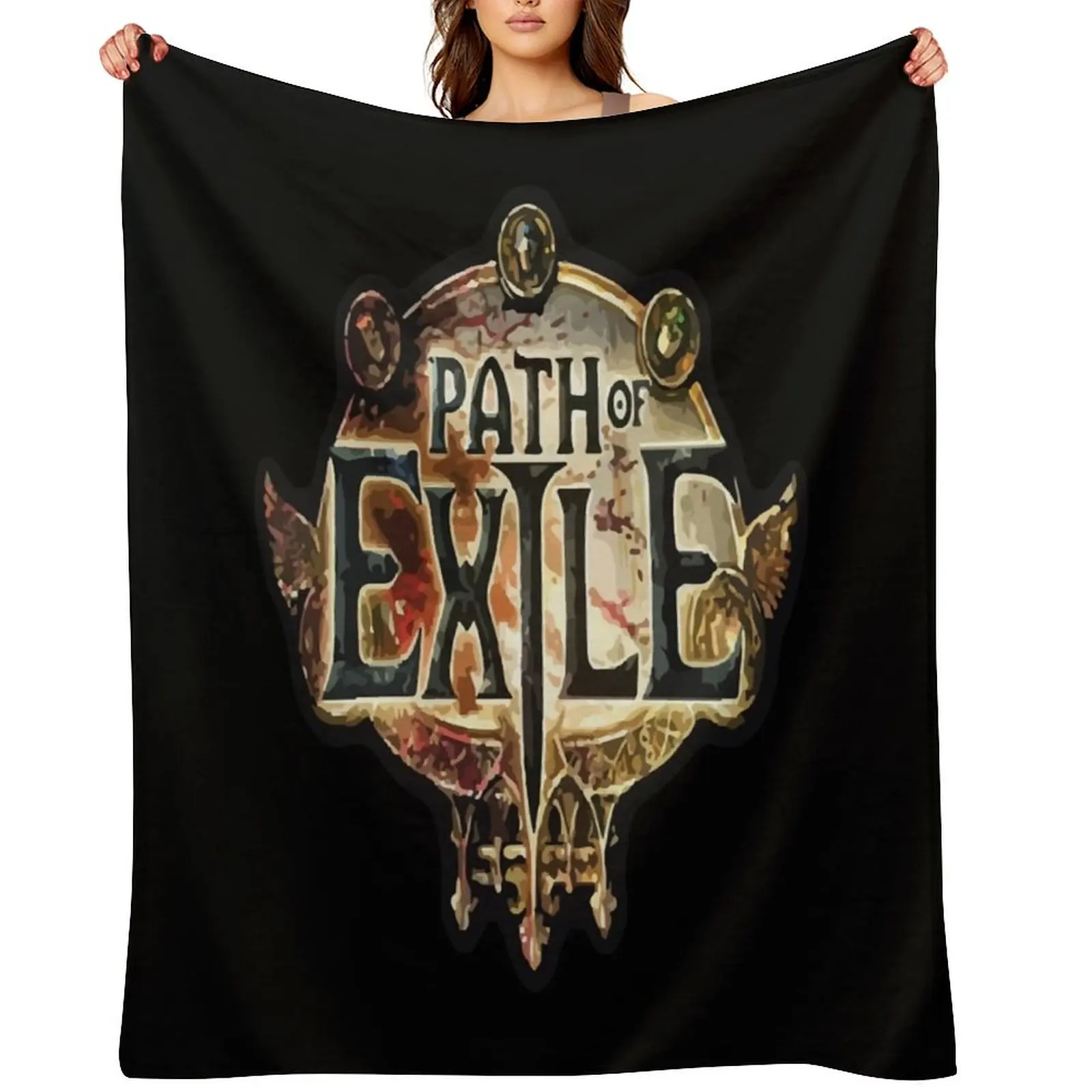 

Birthday Gifts Path Of Exile Vectorart Logo Active Halloween Throw Blanket Flannel Extra Large Throw decorative Hairys Blankets