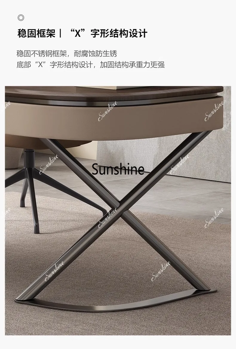 Modern minimalist desk designer saddle leather desk premium computer desk antique home study table