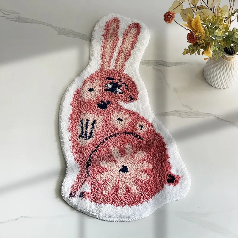 Tufted Carpet Bedroom Household Water Absorbent Door Mat Jacquard Rabbit