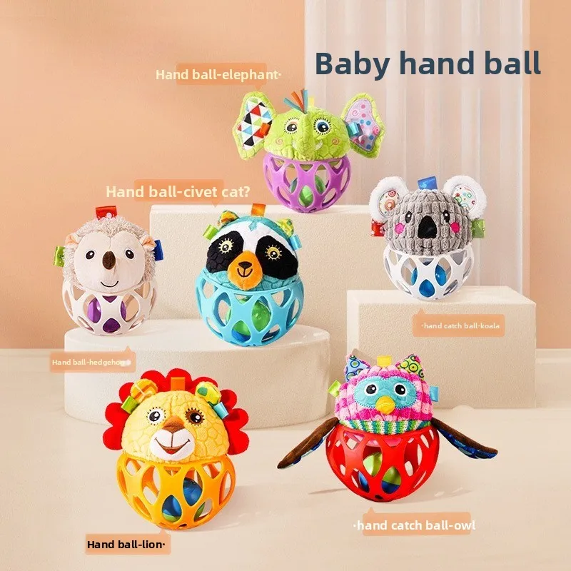 Boule à main animale, boule à trou de jouet pour bébé, balle souple en silicone pour formation à la perception tactile pour bébé