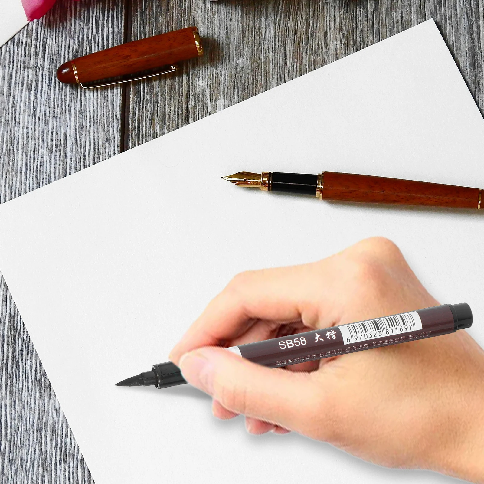 

6pcs Chinese Calligraphy Brushes Set Professional Writing Sumi Painting Watercolor Lettering Ink Drawing Elastic Water