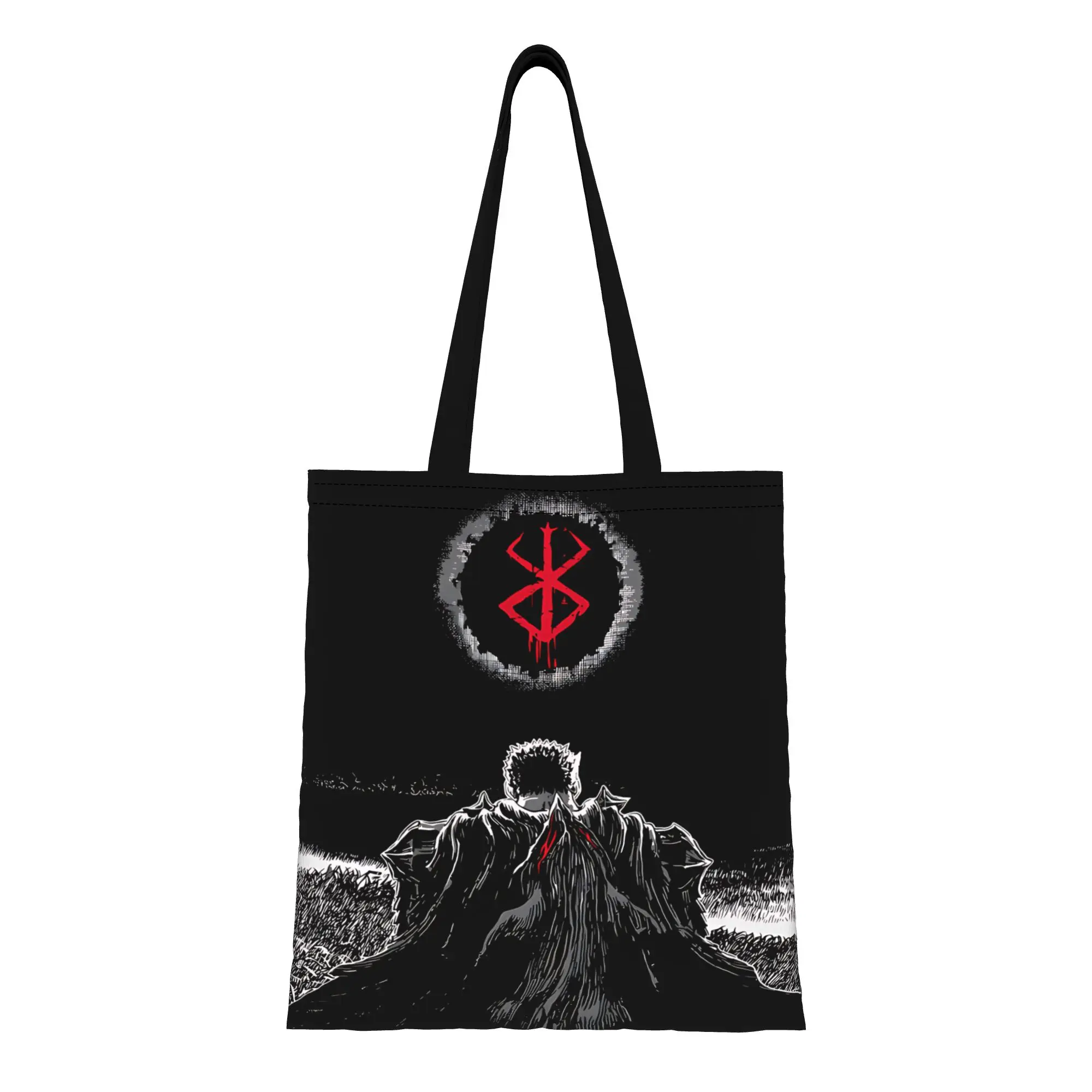 Sac fourre-tout en toile Berserk pour fans d'anime Black Swordsman, parfait pour le shopping et l'usage personnel, excellent cadeau