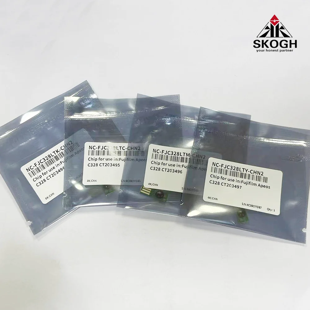 4PCS/Set Compatible Refill Cartridge chip 328 for Fujifilm Xerox Apeos C328 toner chip printer chip