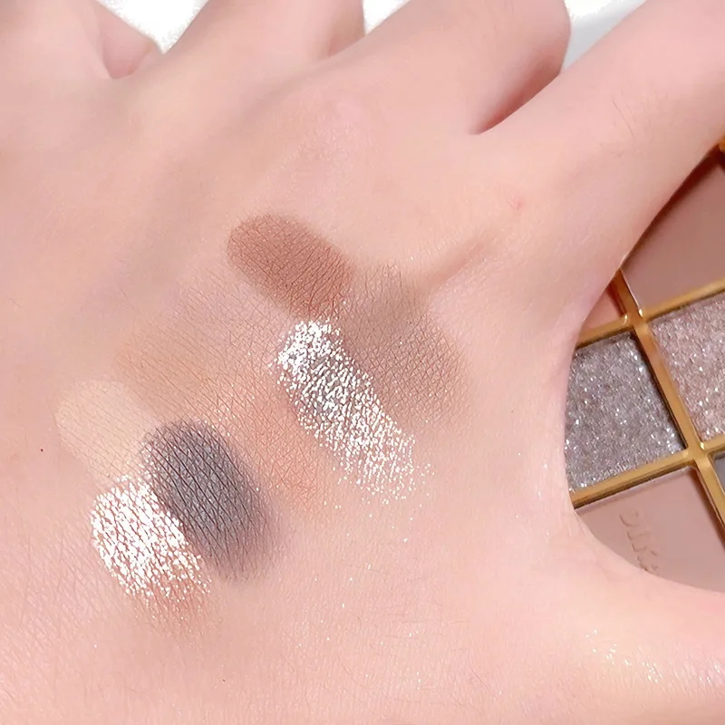 Paleta de sombras de ojos con brillo de copo de nieve, resaltador de fácil uso, sombra de ojos barata profesional, maquillaje de ojos encantador