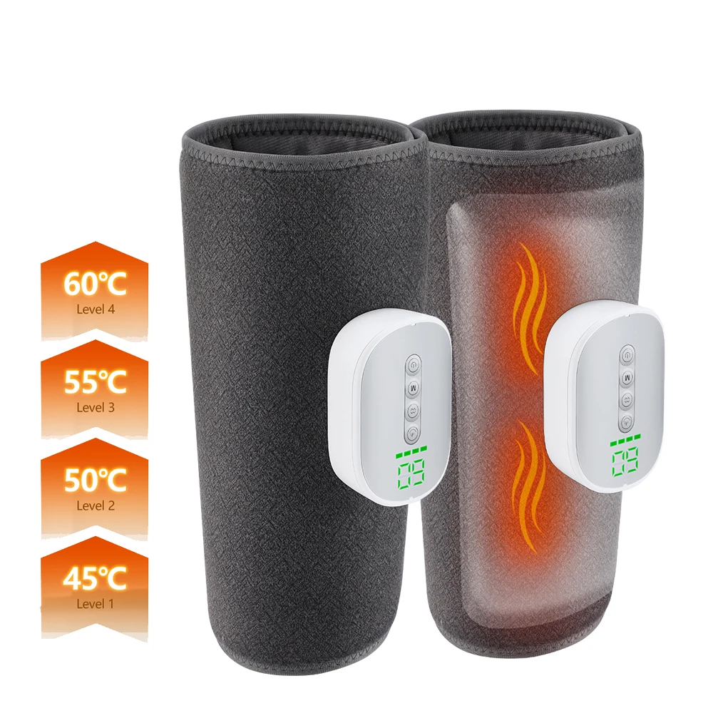 

Blood Circulation Calf Massager with 4 Heat 8 Intensities Electric Airbag Compression Leg Massage Wrap Foot Muscle Relaxation