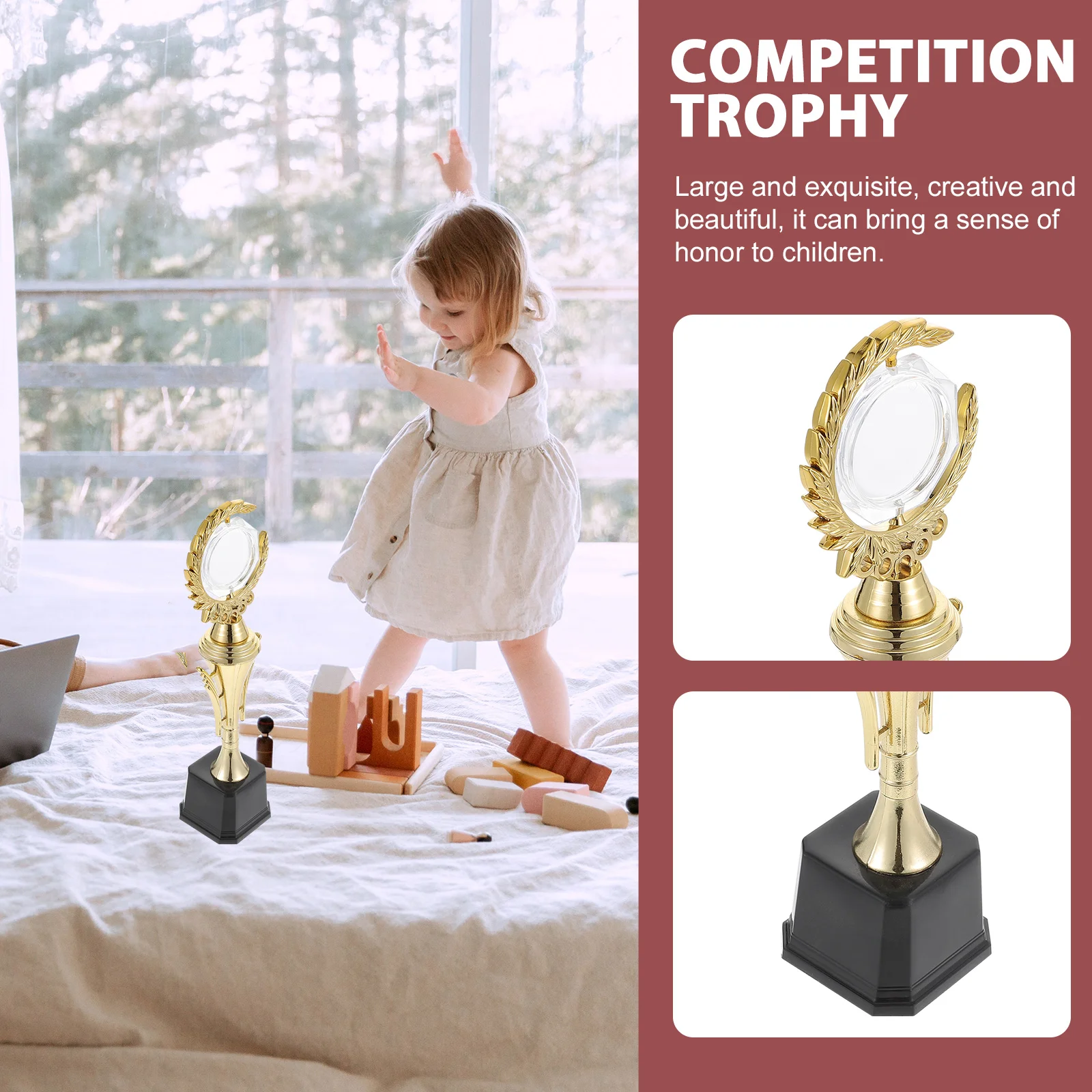 Universal Trophy Children Sports Dedicated Award for Ceremony Plastic Gold Reward Trophies