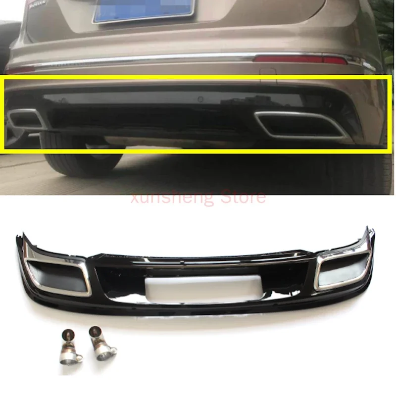 Achterbumper Diffuser Achter Lip Dubbele Uitlaatbuis Tips Voor Tiguan 2017 2019 + 2023 Upgrade Dubbele Vierkante Uitlaatbuis auto Styling - afbeelding 2