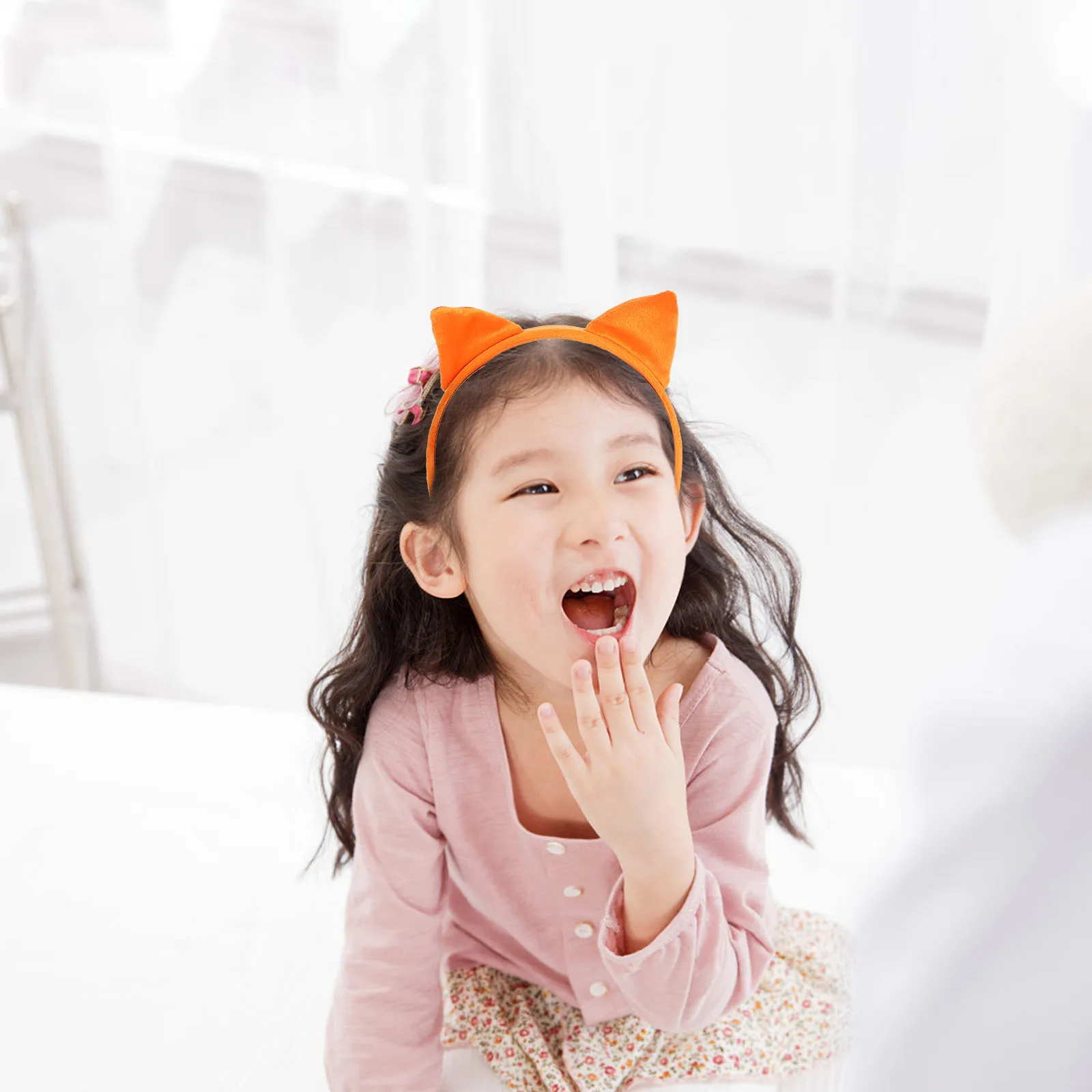

Cute Orange Cat Ears Headband And Tail Set Childrens Animal Costume Accessories For Halloween Parties Stage Performances