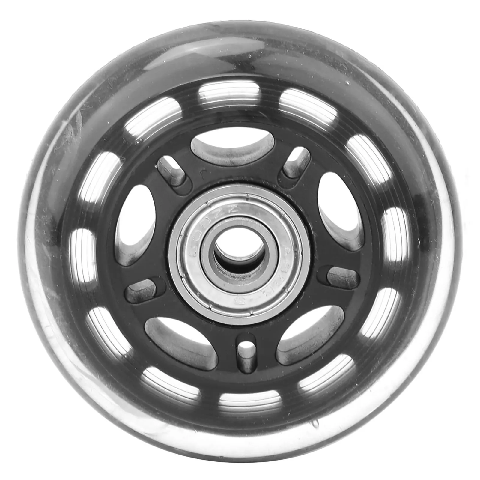 Wheel 3in Casters Wheel Black Transparent Silent PU with 608ZZ Bearing Skates Luggage Cart Accessories Casters