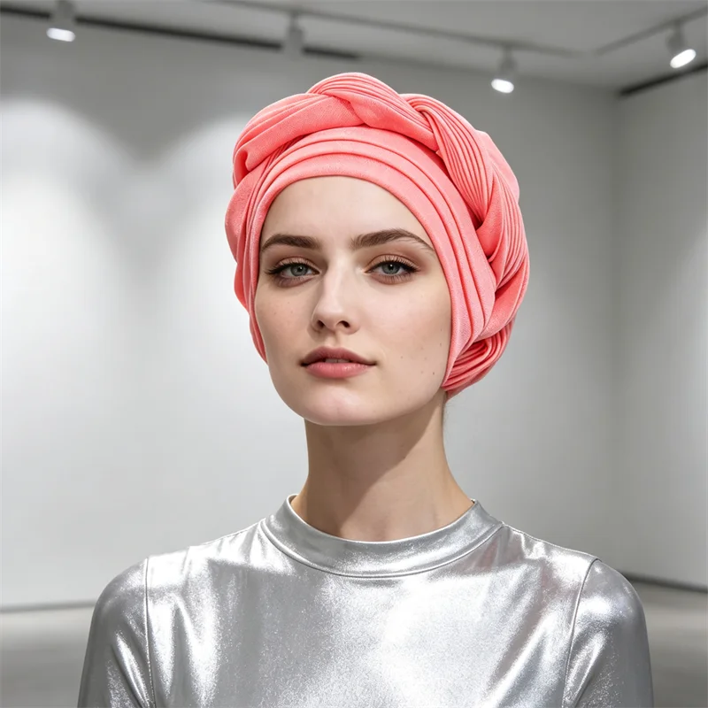 Nigeria African Autogele Headtie Women Headscarf Hat Muslim Hijab Bonnet Scarf Head Wrap Wedding Geles Turban Cap Braid Headwear