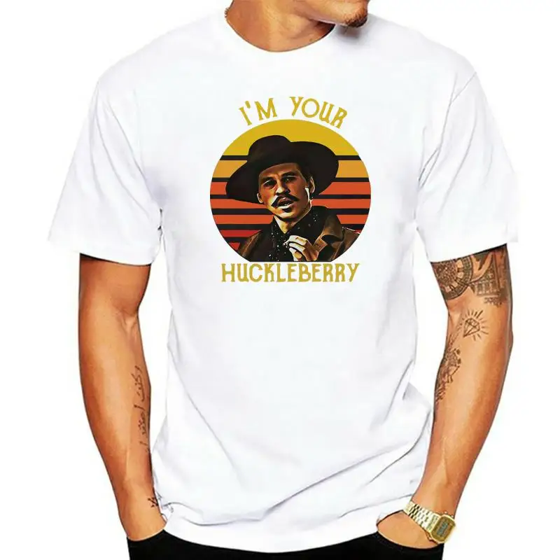 Doc Holliday Tombstone I?M Your Huckleberry Vintage Men'S T Shirt Cotton Black Slim Fit Tee Shirt