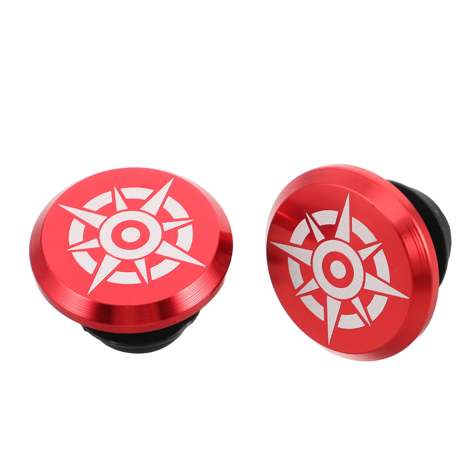 

1Pair Aluminum Alloy Bike Handlebar End Plugs Highstrength Material Smooth Surface Laserengraved Finish Handle End Cap