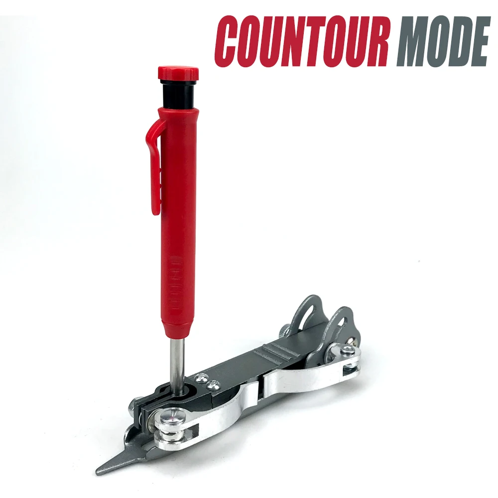 อลูมิเนียม Multi-ฟังก์ชั่นปรับโปรไฟล์ Scribing ไม้บรรทัดหลุมลึกดินสอ Contour Gauge DIY งานไม้เครื่องมือ