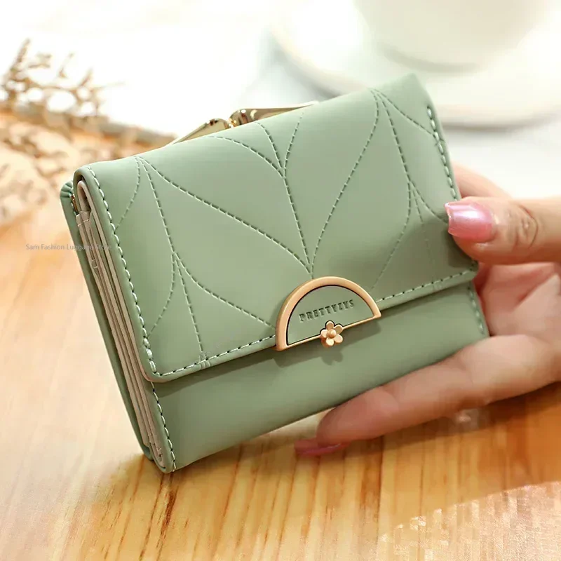 Fashion Wallets Simple Women Wallets Multi-Function High Quality Small Wallet Purse Short Design Three Fold Coin Purse