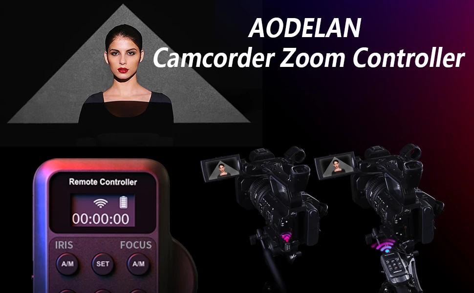 AODELAN Aktualisierter ZC-3 Wireless Camcorder LANC 2,5-mm-Kamera-Fernbedienung für Sony Canon Video Zoom, Focus, IRIS und Aufnahme – Detail 1