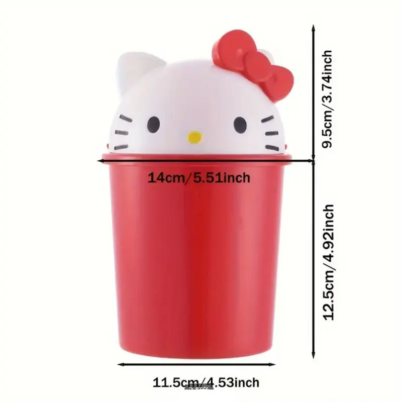 Mini Kawaii Kt Trash Can Living Room Bedroom Desktop Toilet Paper Basket Cute Bedroom Decor School Supplies Kids Birthday Gift