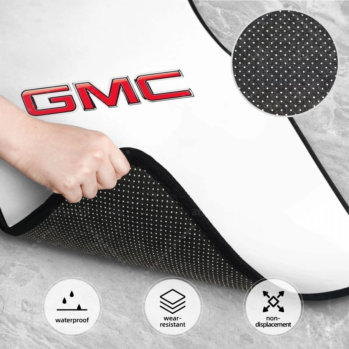 GMC الحصير سيارة اكسسوارات السيارات ديكور الأمامي والخلفي سيارة القدم الحصير مجموعات من 4 قطع مع دعم المطاط عدم الانزلاق #3