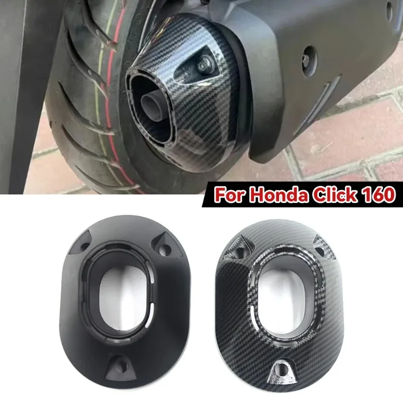 

1PC Motorcycle Muffler Tip Cover Gloss Carbon Exhaust Tip Fitting for Honda Click 160 ABS Protector