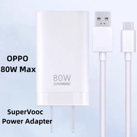 OPPO 80W Super VOOC Charger EU/US Fast Charger Adapter 1M Type C Cable For OPPO Find N2 X5 X6 X3 Reno 12 10X 9 8 Ace 2 R17 Pro