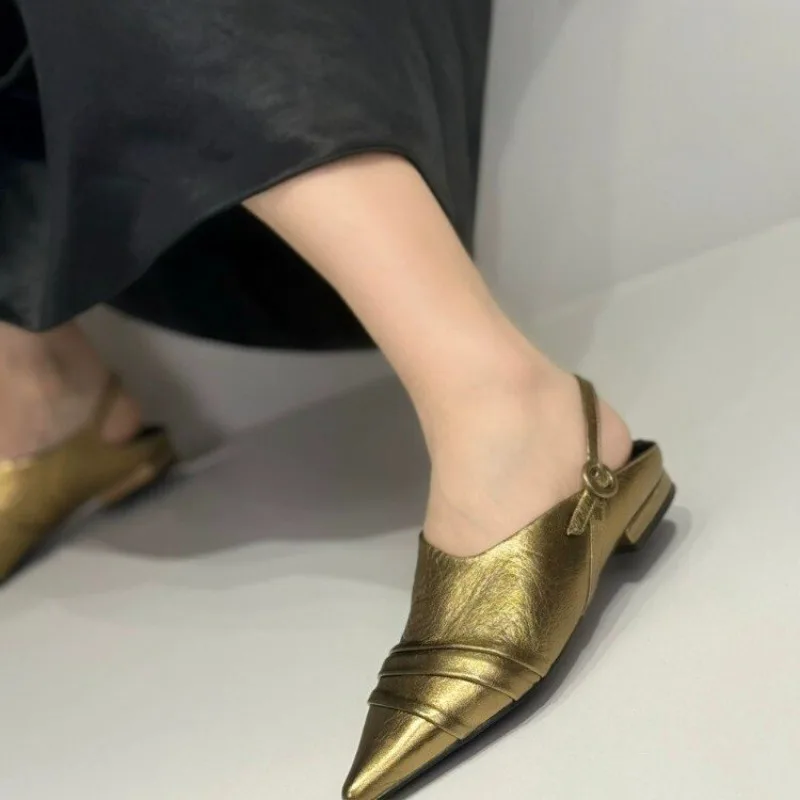 New Trendy Advanced Texture Cowhide Exquisite and Comfortable Niche Beautiful and Easy to Wear Women's Pumps