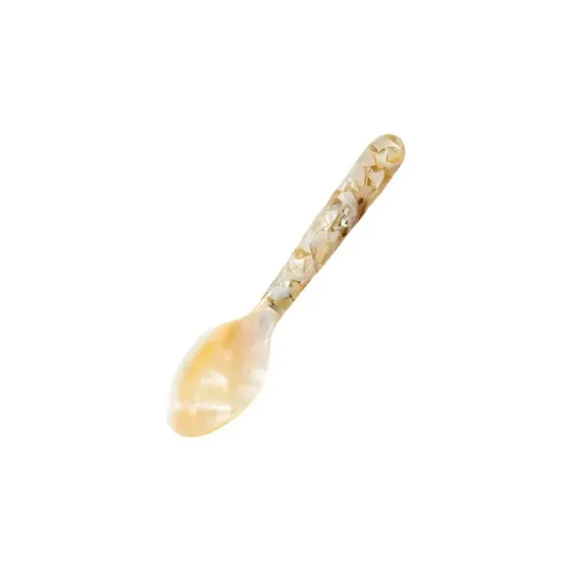 16cm/12pcs  Natural Mother of Pearl Spoon Retro Spork Cutlery Coffee Stirring Spoon Dessert Fork Shell Caviar Spoon Set  ملاعق