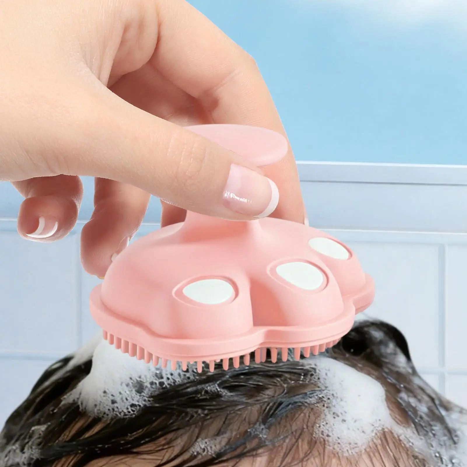 

Baby Hair Brush Kids Shower Brush Head Hair Wash Massage Brushes Silicone Shampoo Brush for Infant Bathing Baby Bath Accessories