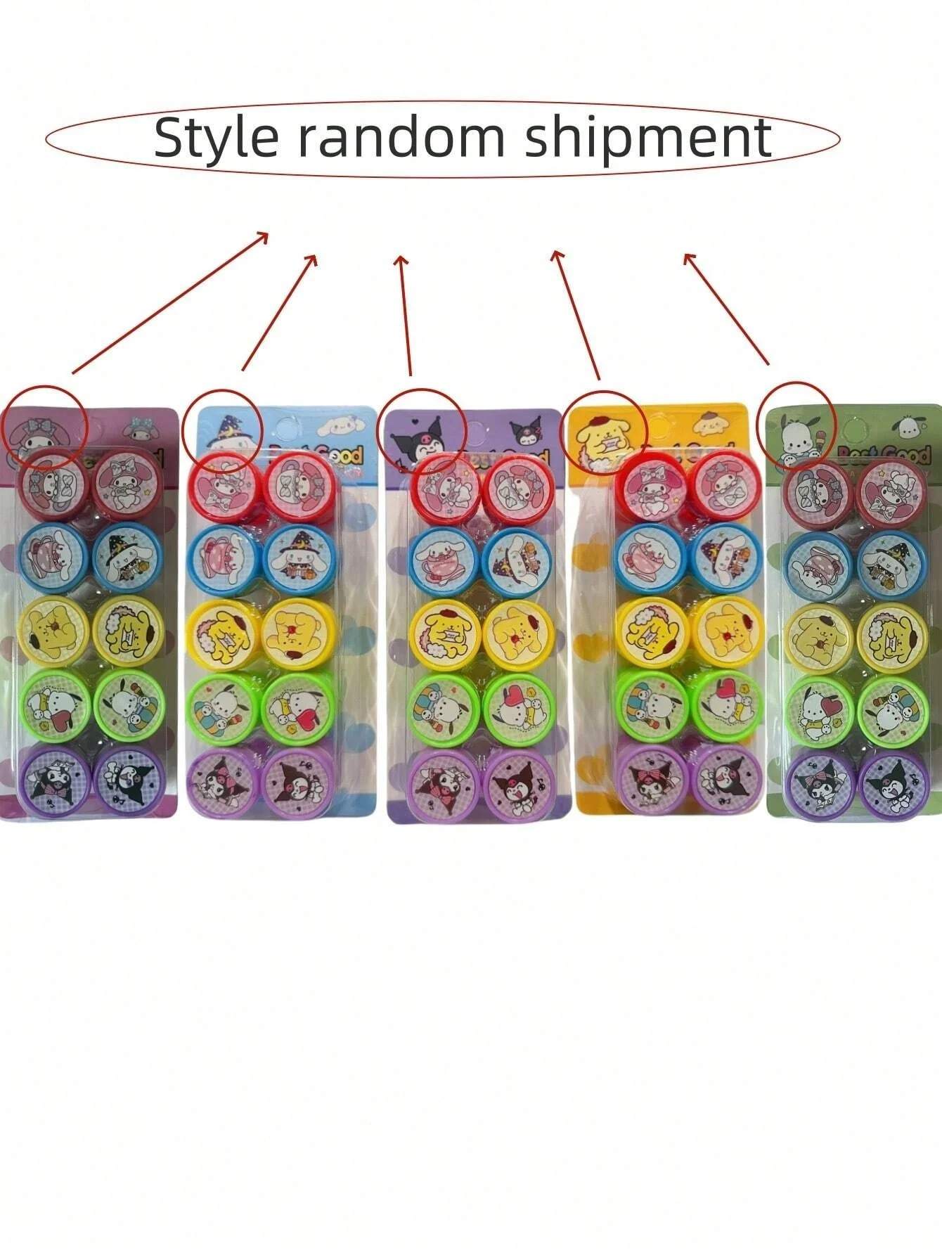 10 قطعة HelloKittys ميلودي كورومي سينامورول ختم لطيف مكافأة الكرتون ختم كتيب القرطاسية هدية جائزة العنصر نقاط الفداء