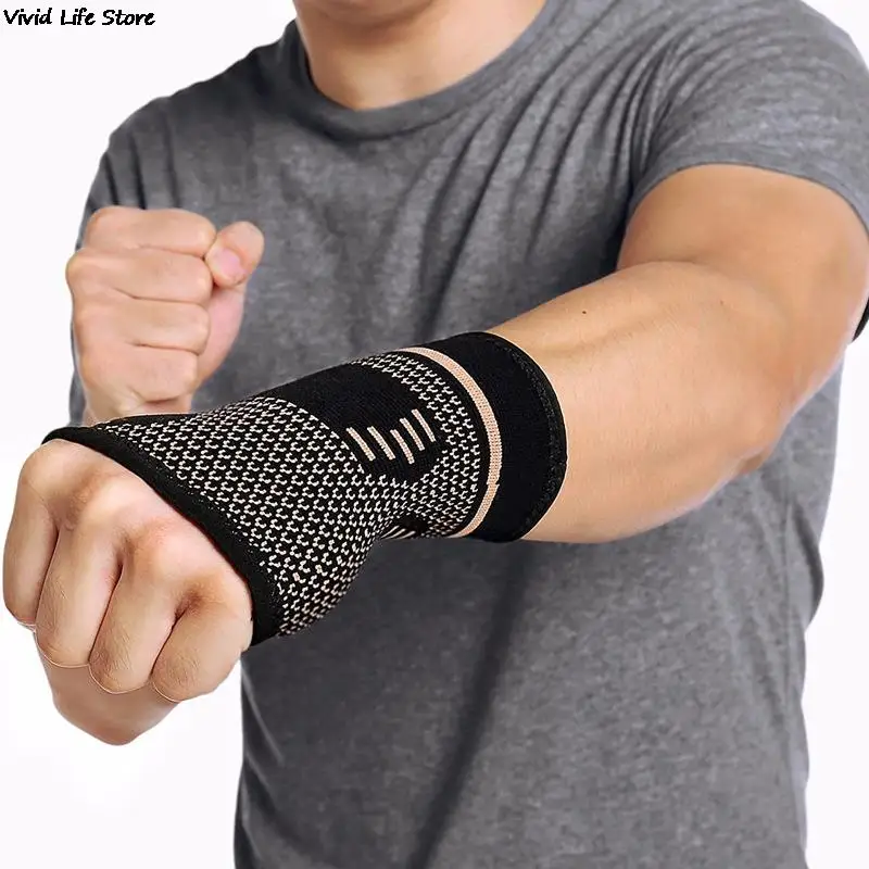 Wristband Sports Compression Wrist Brace Sleeve Support Elastic Palm Hand Glove