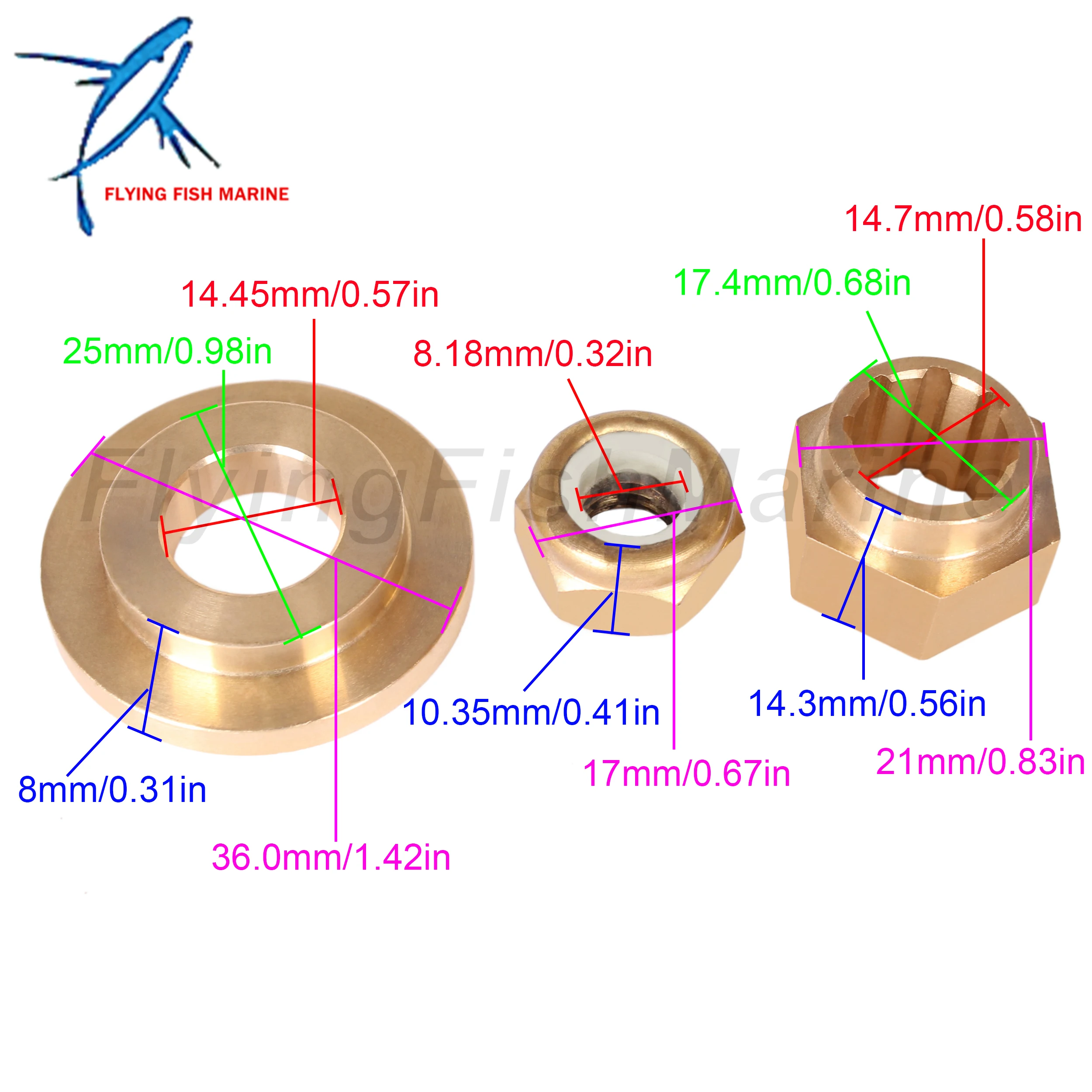 Bootmotor 8219321 Stuwkrachtring, 23-420911 Spacer, 11-40140 13914 Propellermoer Voor Kwik 6pk 8pk 9,9pk 10pk 15 Pk Propelleras