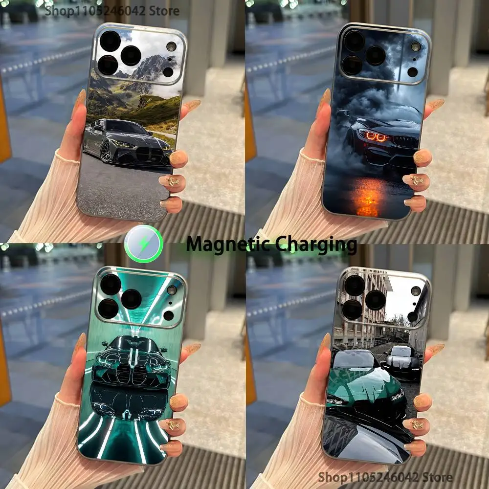 

Cool Sports B-B-mw-ES Car For iPhone 17,16,15,14,13,12,11,Pro,Max,Plus Transparent gray Phone Case Magnetic Wireless Charging