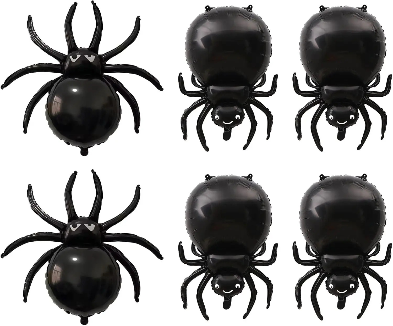 6 Stück schwarze Spinnen-Aluminiumfolien-Mylar-Ballons, Halloween-Party, Geburtstag, Spukhaus, Geister, gruselige Themen-Dekoration, Zubehör – Detail 5