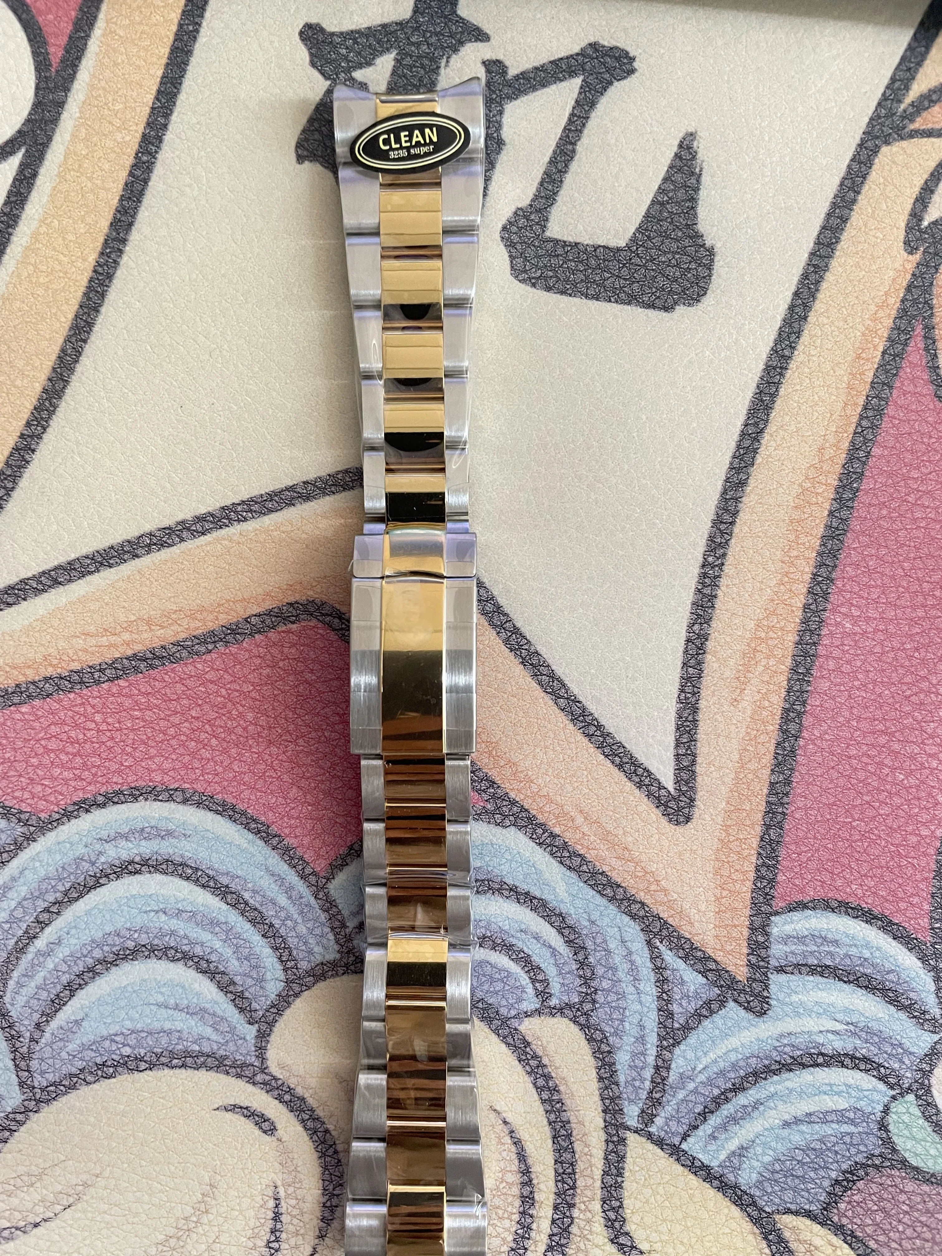 حزام ساعة CLEAN Factory Oyster فقط لحزام Rx الفضي والذهبي، تاريخ يوم دقيق فقط 126334   سوار 41 ملم