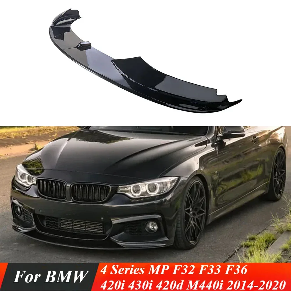 

New！Front Bumper Lip Diffuser Black Spoiler Lip Splitter Car Body Kit for BMW 4 Series MP F32 F33 F36 420i 430i 420d M440i 2014-