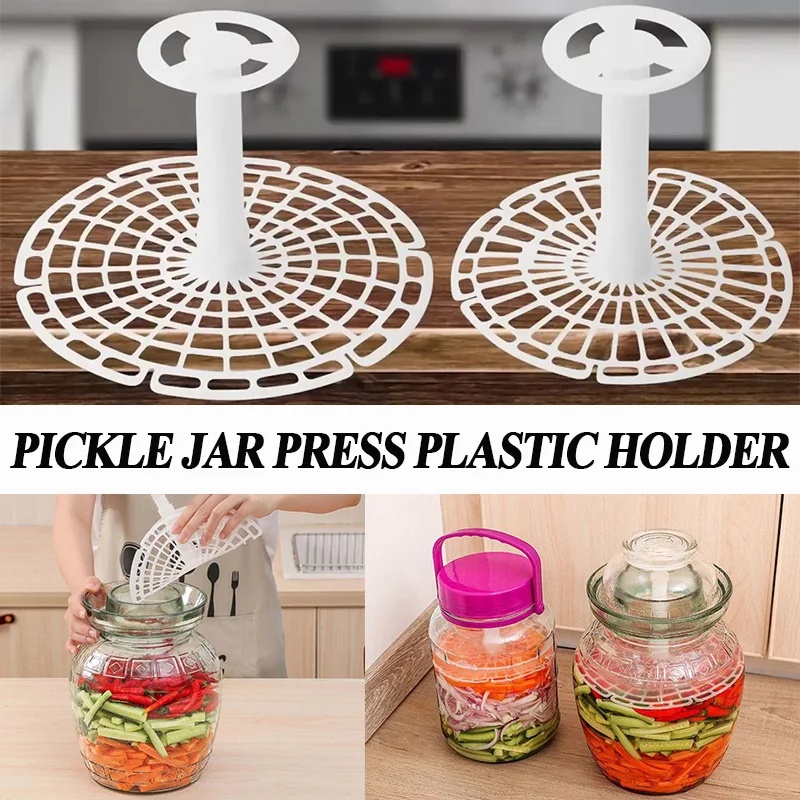 Prensa de tarro de pepinillos, soporte de plástico para compactación en tarro de Kimchi, herramienta para hacer utensilios de cocina para el hogar, 1 ud.