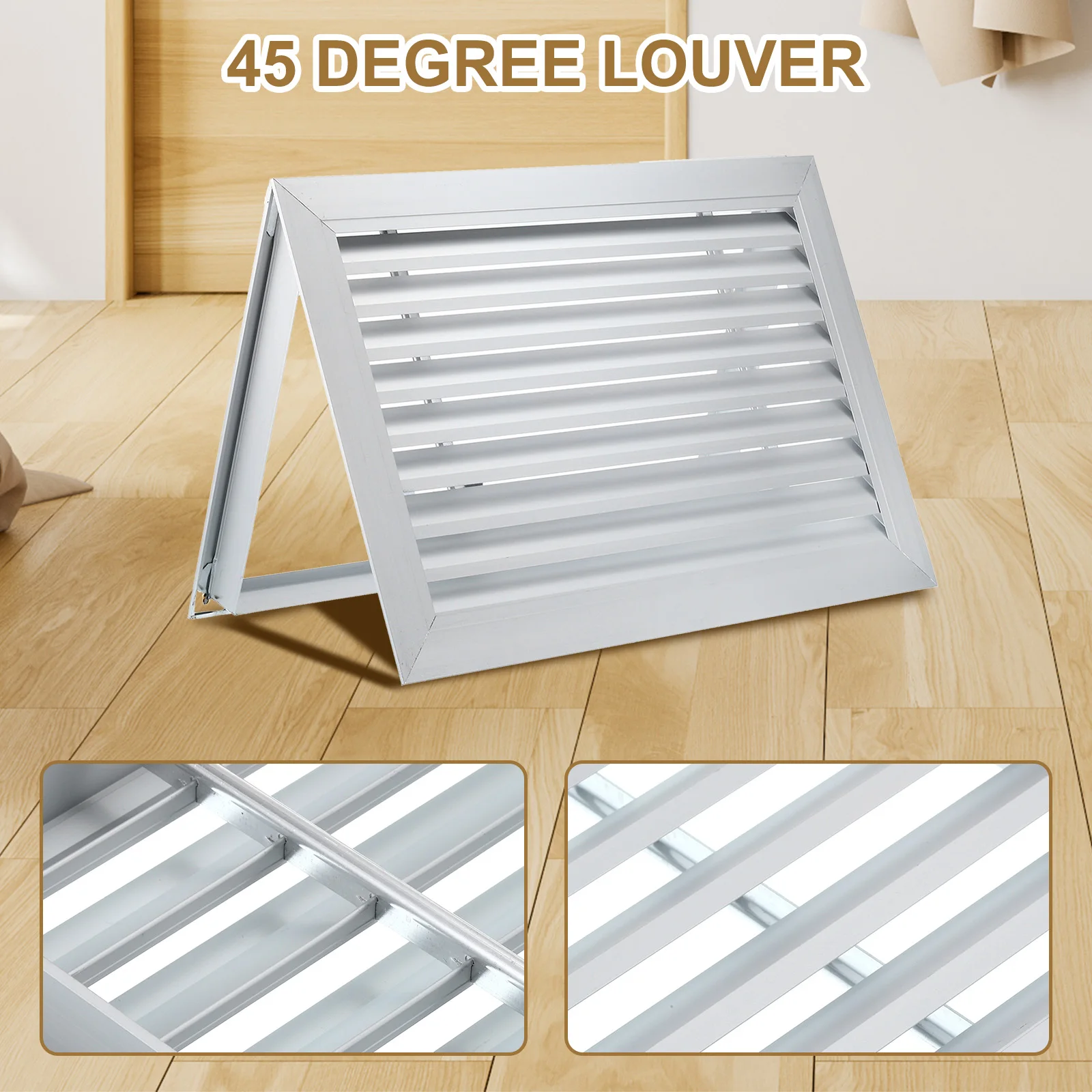 1/2Pcs Door Air Vent Cover Aluminum Alloy Grille Ventilation Cover Vent Louvered with Mounting Screws for Cabinet Wardrobe Door