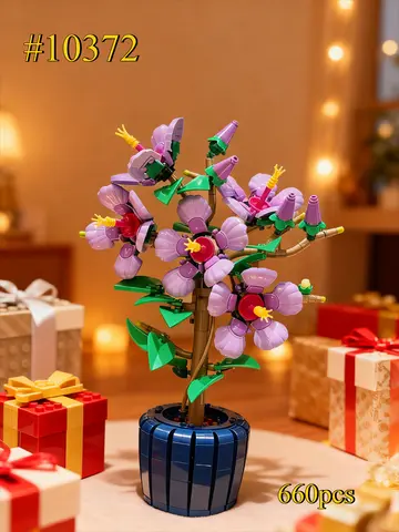 BOTANICAI COLLECTION Hibiscus Flower Building Blocks Sets 10372 Compatible with Legoed Suitable for Christmas Gifts，660pcs