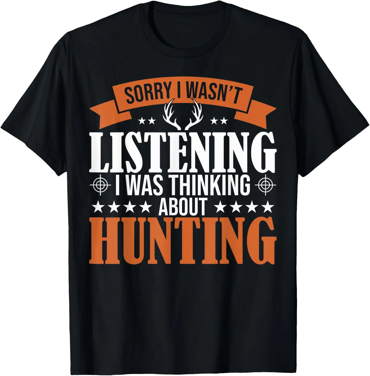 Lovers I Was Thinking About Hunting Deer T-Shirt 100% Cotton Trendy Y2K Short-Sleeve Tee-Soft, Quick-Drying, Moisture-Wicking;