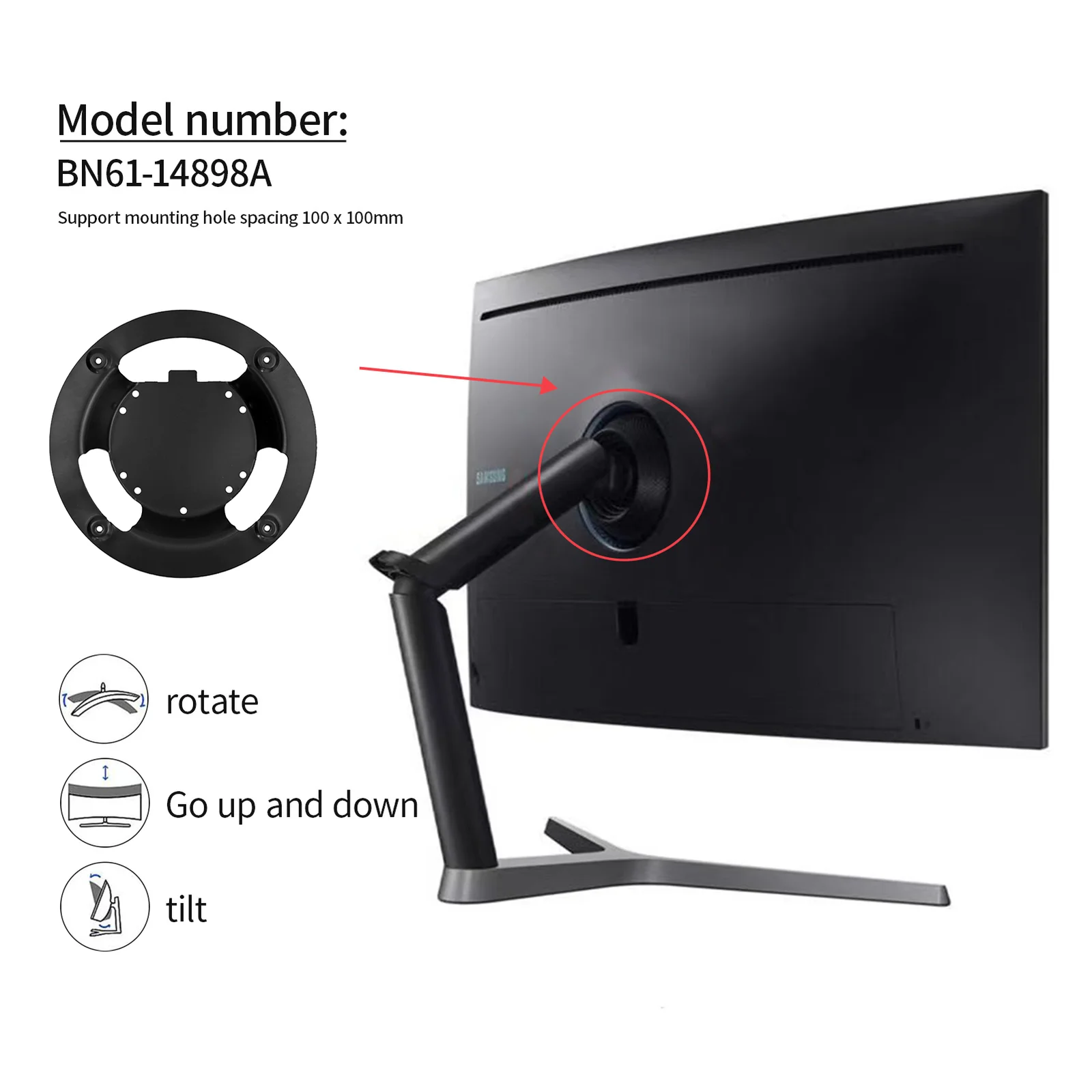 LS27BG652ENXGO LS27BG652EEXXY LS27BG652EIXCI LC27G77TQSNXZA LC27G77TQSCXZW Odyssey 27 Inch Curved Monitor Wall Mount Bracket