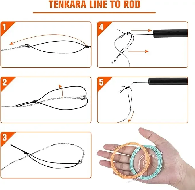 Goture 2pcs Tenkara Fly Line Set 10ft/3m Tapered Floating Line Polyester Furled Braid with Tippet Ring Smooth Casting for Trout