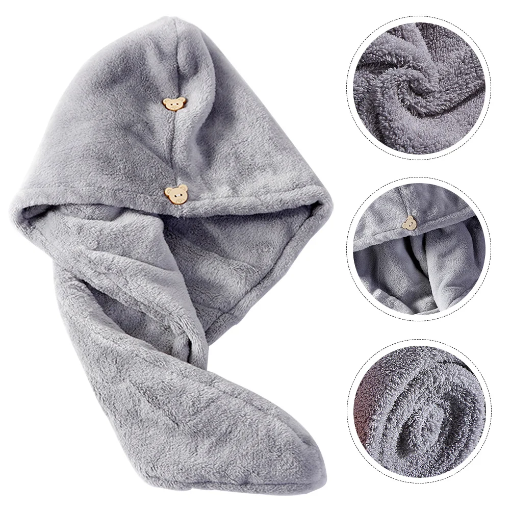 

2Pcs Fast Drying Hair Hat Thick Coral Fleece Hair Wrap Towel for Women High Absorption Head Wrap Quick Dry Bathing Cap for Home